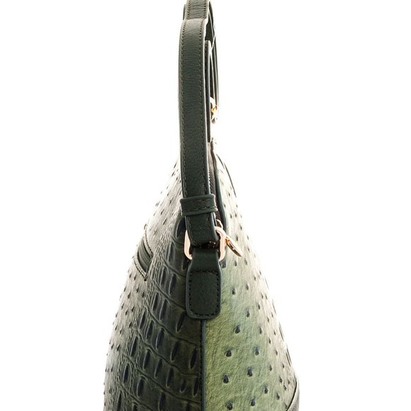 Ostrich Embossed Emblem Dome-Shaped Cross Body| Women Handbags|Small Purses - Picture 6 of 6